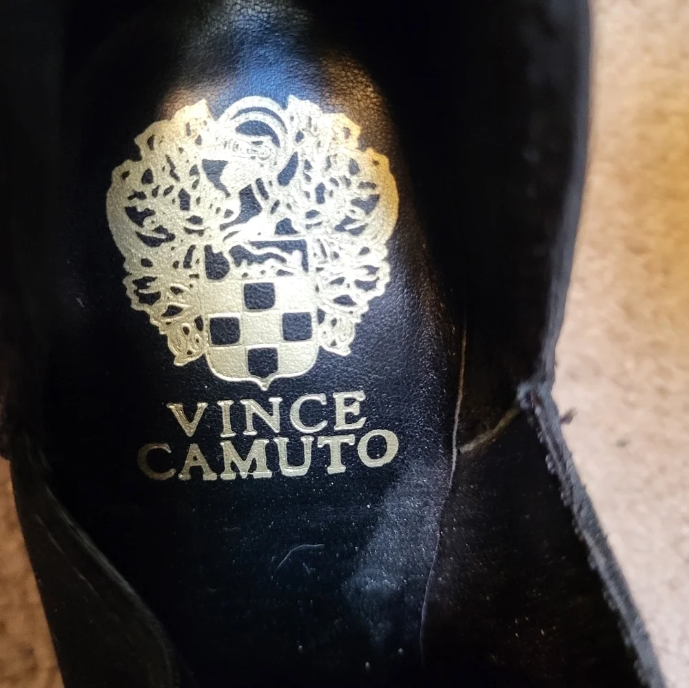 Vince Camuto Black Ankle Booties with Chunky Heel